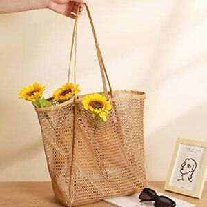 Mesh Beach Tote Bags for Women